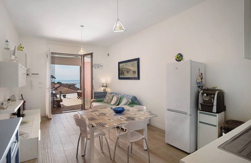 Santo Stefano al Mare Apartment | Apartment 'Agatina' with Sea View, Private Terrace and Air Conditioning