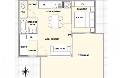 Crest-Voland Apartment | Appartement Crest-Voland, 2 pièces, 6 personnes - FR-1-596-1