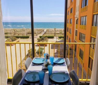 Le Barcares Apartment | appartement vue mer,accès direct plage,fibre,clim,parking public gratuit