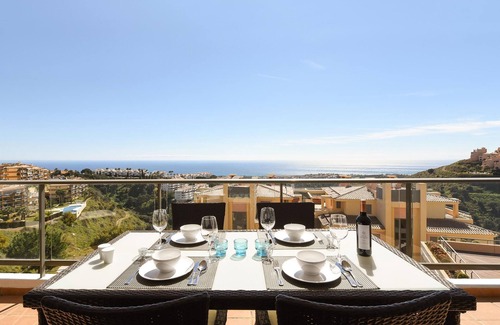 Mijas Apartment | Apt with spacious terrace with amazing sea views, pool, 8 min drive to beach!