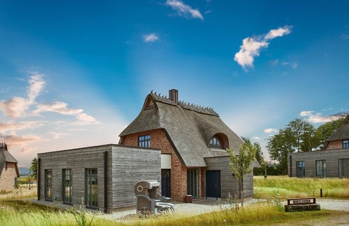 Nieby House | Atelierhaus Morsezeichen Unter Reet für bis zu 8 Personen mit Wildwiesenblick