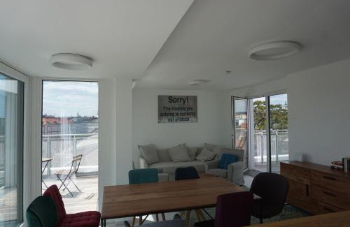 Brigittenau Apartment | Augartenblick Penthauscombo 15/16 - Blick zum Riesenrad