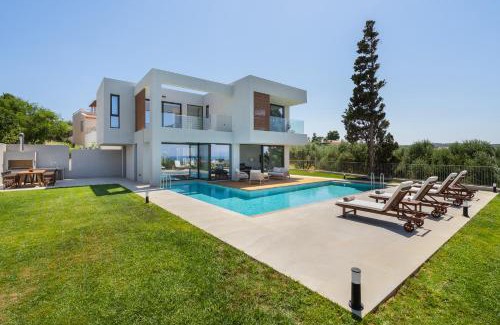 Pyrgos Psilonerou Villa | Avra & Ostria Villa, Pirgos-Villas,Heated pool , amazing sea view
