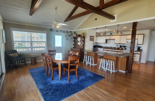 Ocracoke House | Badger Bungalow: Sunsets over Pamlico Sound, private boat dock.