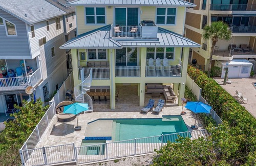 Indian Shores House | Beach Front Paradise is a Brand New Construction 7 Bedroom with POOL and Hot tub sleeps 18