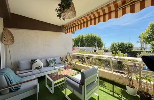 Golfe Juan Apartment | Beach Studio in Golfe-Juan with Sea View, Parking near Cannes, Antibes, ports