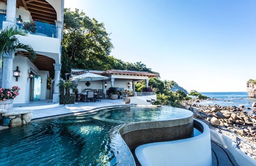 South Shore Hotel Area Villa | Beachfront Estate with sunset views over the famous Los Arcos of Puerto Vallarta