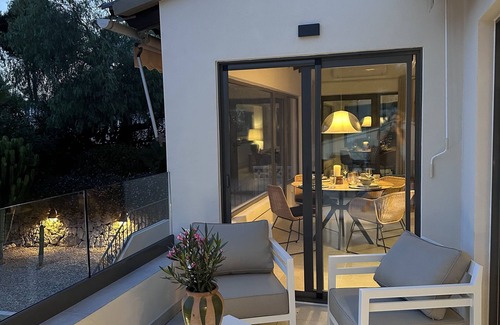 Arnella Villa | Beachfront villa with views of El Portet Bay