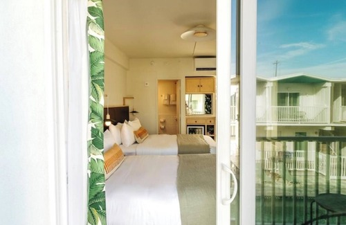 San Jacinto Hotel | Beachside Balcony Room | Double Queens + Rooftop Drinks & Pool