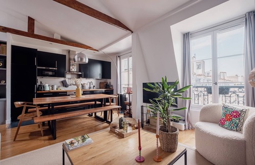 Clignancourt Apartment | Beams and Dreams, by Veeve