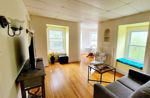 Elkins Park Apartment | Beautiful and unique apartment in a castle-shaped building with plenty of natural light and charm