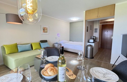 Loffingen Apartment | Beautiful apartment for 3 people with pool, WIFI, TV, balcony, pets allowed and panoramic view