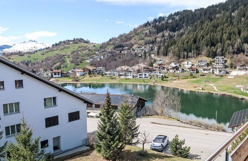Laax Apartment | Beautiful apartment for 3 people with pool, WIFI, TV, balcony, pets allowed and panoramic view