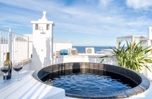 Monopoli Apartment | Beautiful luxury flat. Spacious terrace with panoramic sea views & dipping pool.