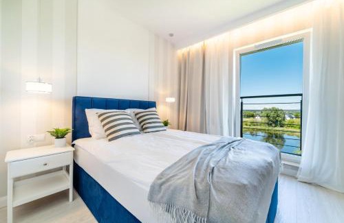 Ilawa Apartment | Belle View - 3pok, nawet 5 łóżek, piękny widok na rzekę, TV55" z Netflix i Max, parking, winda