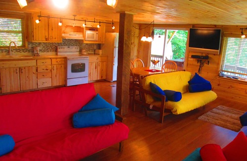 Topton Cabin | Best Sunset!, hot tub!, canoes! read more about me.