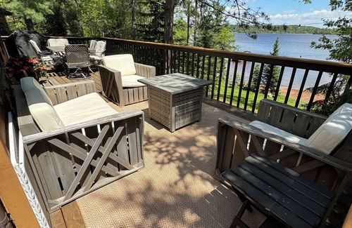 Minong House | Blue Chair Bay offers a 234' sandy beach on Minong Flowage w/impeccable views!