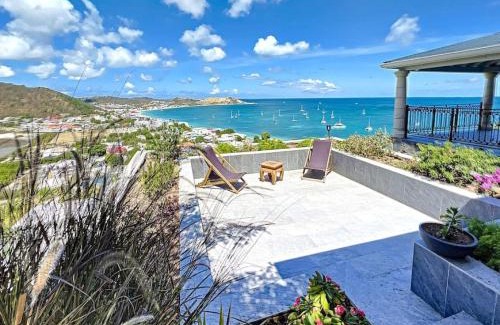 Grand Case Villa | Blue Room in a shared Villa Diamant with communal pool and sea view