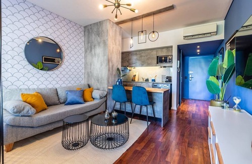 Palermo Apartment | Blue Studio | Gourmet Area/Cozy/WiFi/Pool/Washer