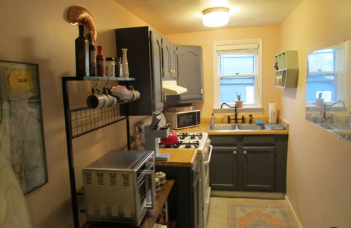 Bloomington Apartment | Boho-Chic Style: Furnished, Fireplace, Hardwood Floors, W/D, Calm, Quiet & Cool