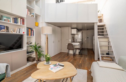 Pigalle Apartment | Bright & Chic Duplex with A/C – Heart of Paris 9th