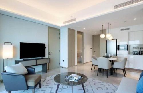 Dubai Apartment | Burj Khalifa and Sea View, Bar, Spa & Restaurant
