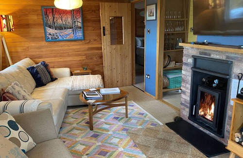 Llanfair Caereinion Cabin | BWTHYN CERRIDWEN, pet friendly, with hot tub in Llanfair Caereinion