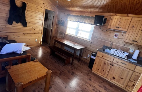Dickerson Run Cabin | Cabin 10 - The beautiful pine tongue groove interior will not disappoint even the most meticulous.