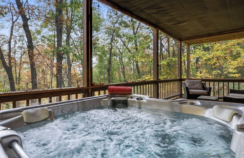 Blue Ridge Cabin | Cabin just 5 miles from Downtown Blue Ridge! Game Room & Hot Tub! Dogs Welcome!