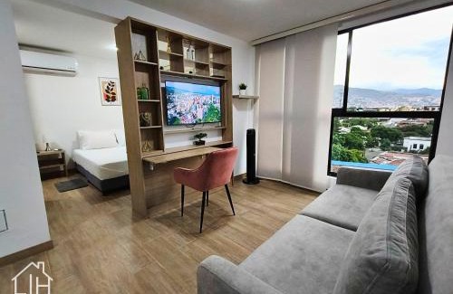 San Antonio Apartment | Cali - Apartaestudios Edificio Miro Living Refugio
