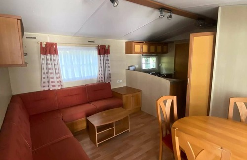 Le Grand Serre House | Camping le Grand Cerf * - Premium 6-person mobile home with covered terrace, 3 bedrooms, air conditioning, dishwasher, TV for 6 people