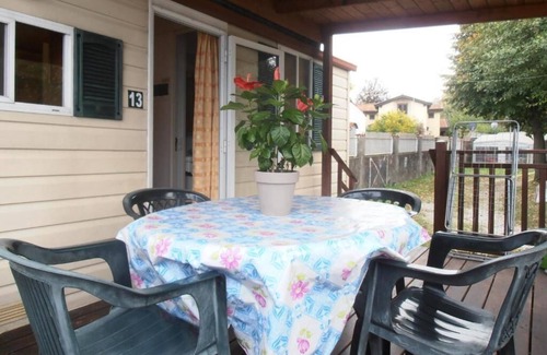 Barza House | Camping Smeraldo Dormeletto Mobilehome Standard with lake view for 4 persons