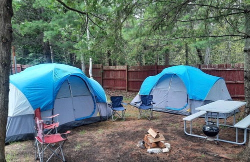 Cheboygan RV Rental | Campsite. Equipment included. (Tents, beds, bedding, etc.) On the lake!