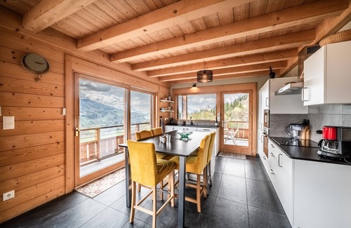 Verchaix Ski Chalet | Chalet 'Célestine 7 Bedrooms - Sauna' with Mountain View, Private Terrace and Wi-Fi