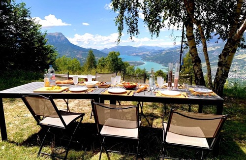 Saint-Sauveur Ski Chalet | Chalet sleeps 12 Saint-Sauveur 05200 -view of Lac de Serre-Ponçon 15 mn from Les Orres