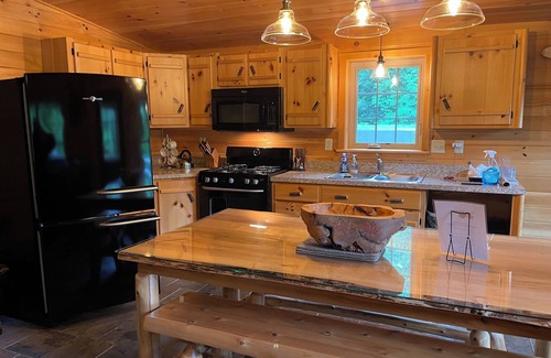 Bradford Cabin | Charming 3-bedroom lodge with WiFi, AC in serene Bradford on trout pond.