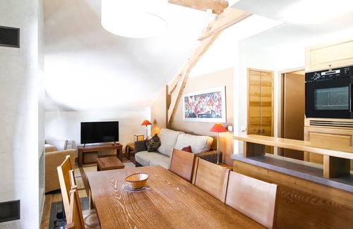 Flaine Apartment | Charming 6th-floor 2-bedroom apartment with fireplace