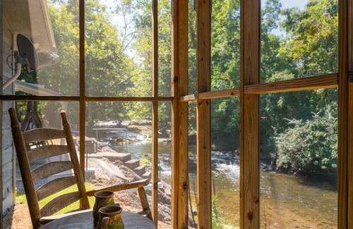 Cosby Cottage | Charming Cottage Right On Cosby Creek! Enjoy the waterfall from the porch!