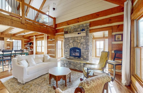 Sylva Cabin | Charming Log Cabin with Long Range Views, Wifi, and Private Hot Tub