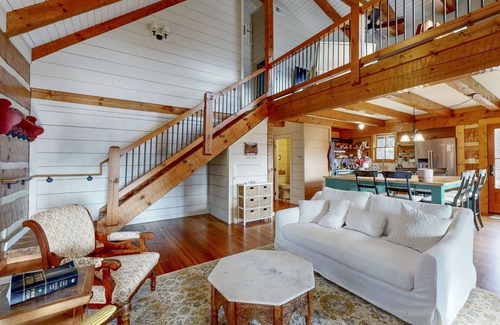 Sylva Cabin | Charming Log Cabin with Long Range Views, Wifi, and Private Hot Tub