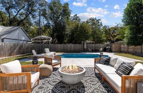 Rosewood House | Charming Rosewood bungalow with incredible backyard oasis with in-ground pool.
