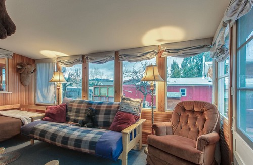 Big Arm House | Charming waterfront home w/ private hot tub & dock - space over garage