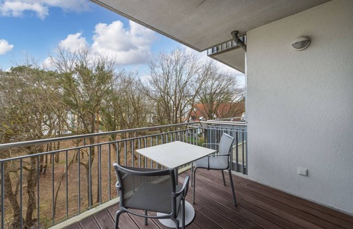 Binz Apartment | Chic Baltic Sea apartment close to the beach with balcony, wood-burning stove and underfloor heating