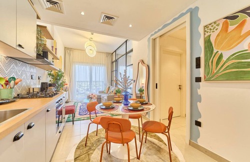 Dubai Apartment | Colorful Retreat: 1BR in Dubai Hills, Next to Mall