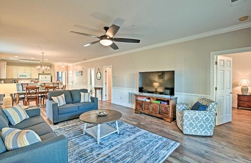 Central Myrtle Beach Apartment | Condo with Patio and Pool Access about 2 Miles to Beaches