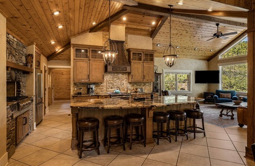 Asheville Cabin | Cool Stream Lodge | 6BR Estate w/Pool, Hot Tubs & Private Pond Near Asheville