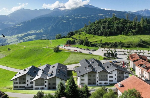 Falera Apartment | Cosy apartment for 4 guests with pool, WIFI, TV, balcony and panoramic view