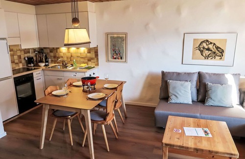 Schluein Apartment | Cosy apartment for 5 people with WIFI, TV, patio, pets allowed and panoramic view