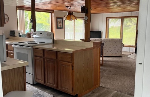 Curtis Township Cottage | Cozy cottage in Glennie MI on all sports North Lake with deck, dock & firepit.
