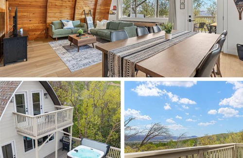 Midway Cabin | Cozy Mtn Cabin w/Views, Hot Tub & Firepit, Shuffleboard + Ski/Bike Locker